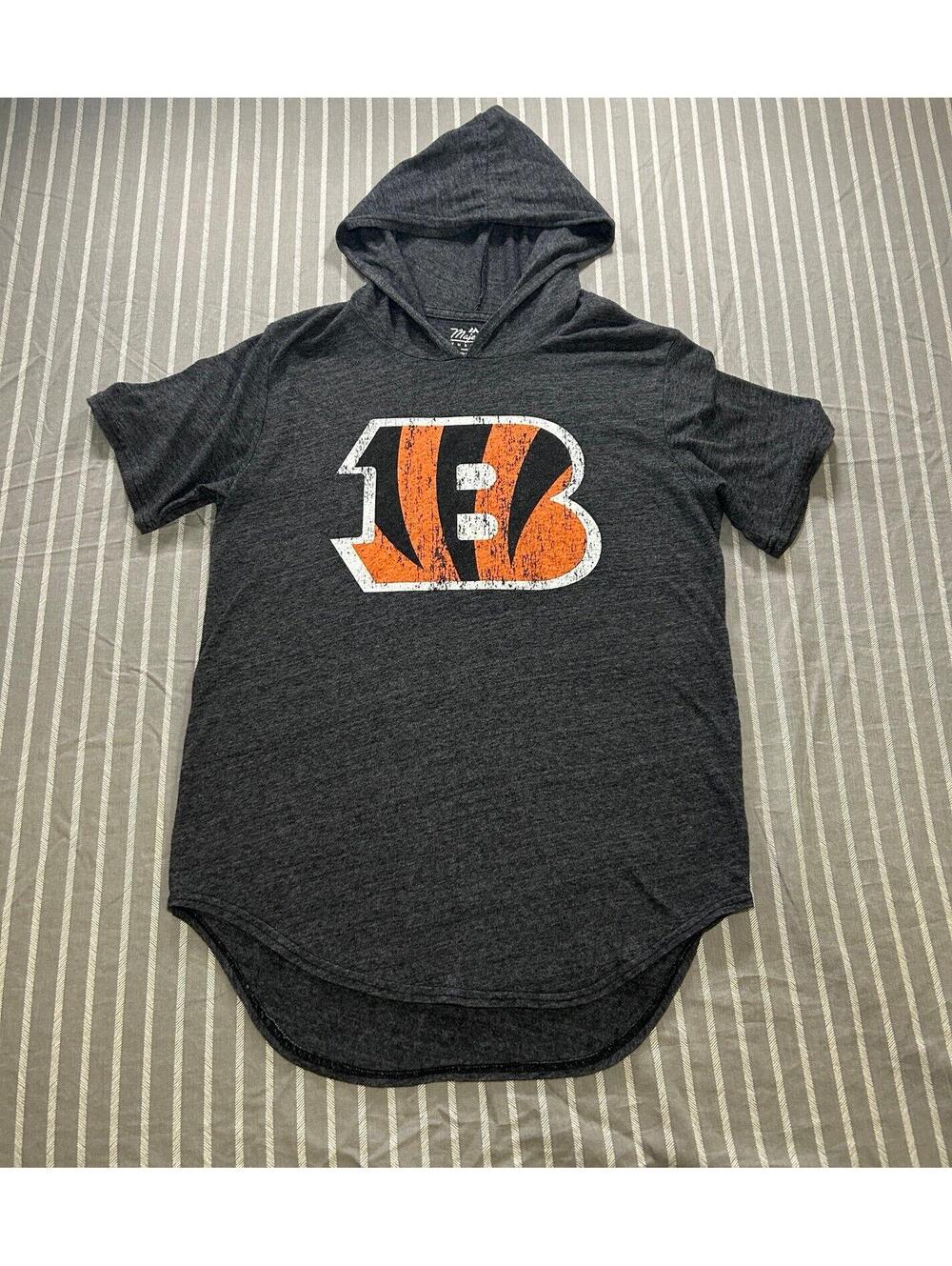 Majestic Threads Ja'Marr Chase Black Cincinnati Bengals #1 hooded T-shirt Men S
